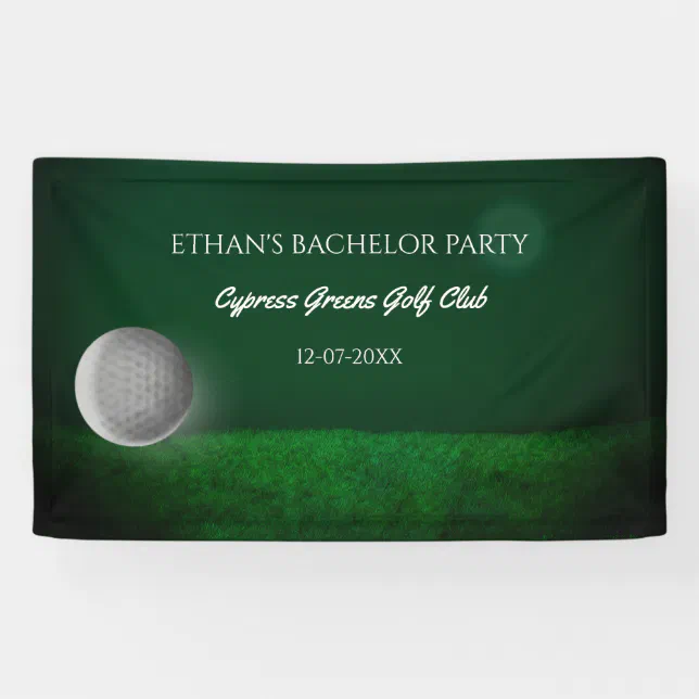 Golfer Bachelor Party - Green Golf Ball -  Golfing Banner
