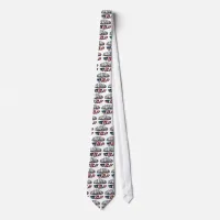 Illinois Picture and USA Flag Text Neck Tie