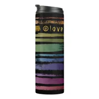 Equality Love Rainbow Brush Strokes LGBTQ ID656 Thermal Tumbler