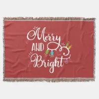 merry and bright holiday lights throw blanket