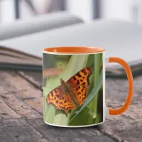 Beautiful Orange Satyr Comma Butterfly Mug
