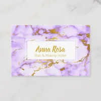 *~* Gold Purple Marble Chic Popular Business Card