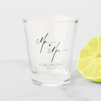 Modern Calligraphy Mr & Mrs Black ID1025 Shot Glass