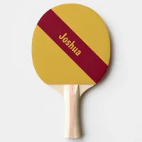 Preppy Chic Red and Yellow Personalized Name Ping Pong Paddle