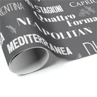 Italian Pizza Names Pizza Parlor Chef Wrapping Paper