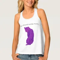 You Should Smile More Feminist Hot Pink Leopard T- Tank Top