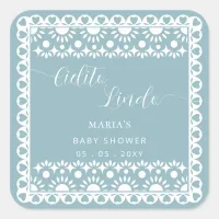 Mexican Papel Picado Cielito Lindo Baby Shower Square Sticker