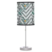 Zigzag Bird & Flower Pattern Table Lamp