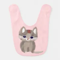 Cute little simplistic kitten baby bib