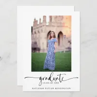 Modern Elegant Script Graduation Photo Announcement