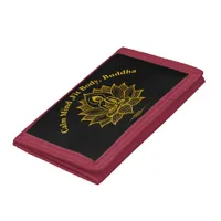 Golden Buddha Amidst Blooming Lotus Flowers Trifold Wallet