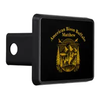 Majestic Gold Buffalo in Mountain Landscape Hitch Cover