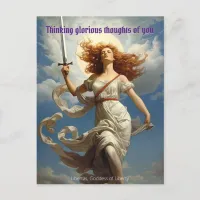 Goddess of Liberty and Freedom painting Postcard
