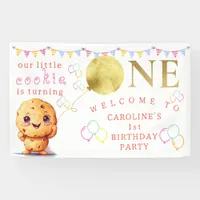 Our Little Cookie Turning ONE Cute 1st Birthday Banner