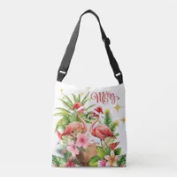 Merry Pink Flamingos with Drink Tote Bag 