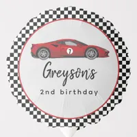 Two Fast Race Car Boy 2nd Birthday Party Balloon