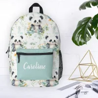 Cute Panda Bears Personalized Name Printed Backpack