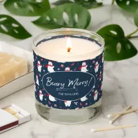 Polar Beary Merry Christmas Pattern ID851 Scented Candle