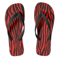 Red and Black Zebra Flip Flops