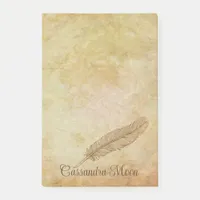 Vintage Romantic Parchment Quill Pen Personalized Post-it Notes