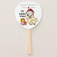 Christmas Llama Hand Fan