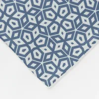 Blue Abstract Geometric Mosaic Patterned Fleece Blanket