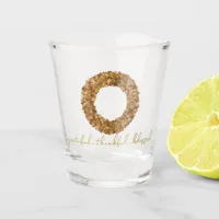 Autumn Leaves Thanksgiving Elegant Maple Wreath Shot Glass