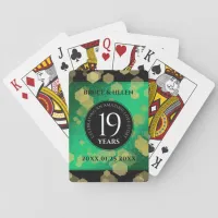 Elegant 19th Jade Wedding Anniversary Celebration Playing Cards