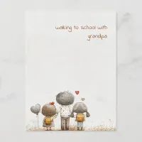 School Kids with Grandfather Postcard