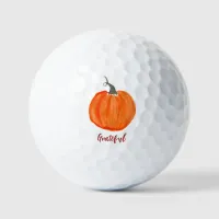 Cute Pumpkin Grateful Holiday Thanksgiving Golf Balls