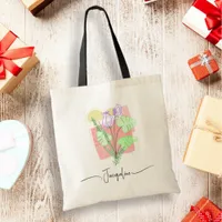 Vintage Colorful and Cute Bridesmaid Floral Tote Bag