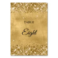 Glittery Gold Wedding Table Number