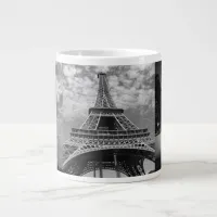 Eiffel Tower Views in Black and White Jumbo Mug