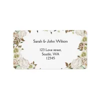 Heart Frame Greenery Roses Wedding Label