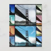 Blue Golden Gate Bridge Photo Collage Postcard