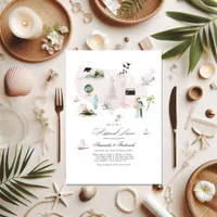 USA Destination Wedding Rehearsal Dinner Invitation