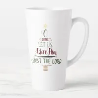 Rustic Christian Christmas Carol Typography Latte Mug