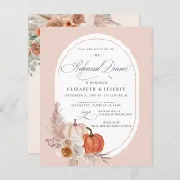 Budget Boho Pampas Pumpkins Fall Rehearsal Dinner