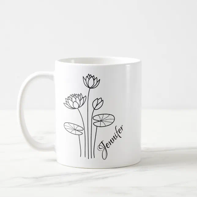 Personalized Birth Flower With Name - JULY Coffee Mug