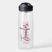 Personalized Pink Nurse Typography Water Bottle