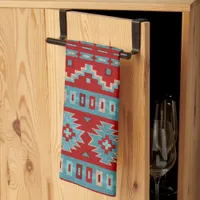 Southwest Mesas Turquoise & Red Kitchen Towel