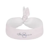 Elegant Simple Pretty Pastel Pink Monogrammed Elastic Hair Tie