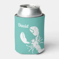 Cool Nautical Blue Lobster Custom Beach Can Cooler