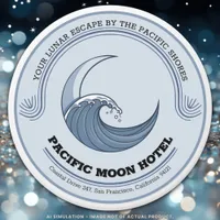 Elegant  Customizable Pacific Moon Hotel Logo Soy Mini Candle Favors