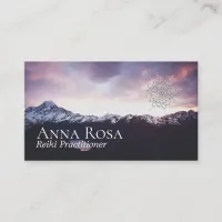 *~* Purple Mountains Pink & Lavender Sky Mandala Business Card