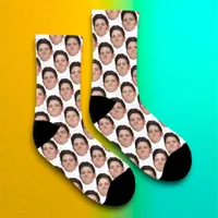 Personalized Funny Face Photo Socks - White