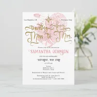 Miss to Mrs Chic Heart Map Travel Bridal Shower Invitation