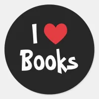 I Love Books Classic Round Sticker