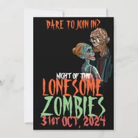 Night of the Lonesome Zombies Halloween Invitation