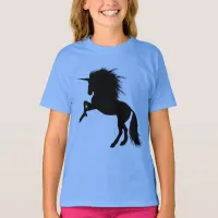 Proud Black Unicorn Silhouette Fantasy Animal, ZKA T-Shirt